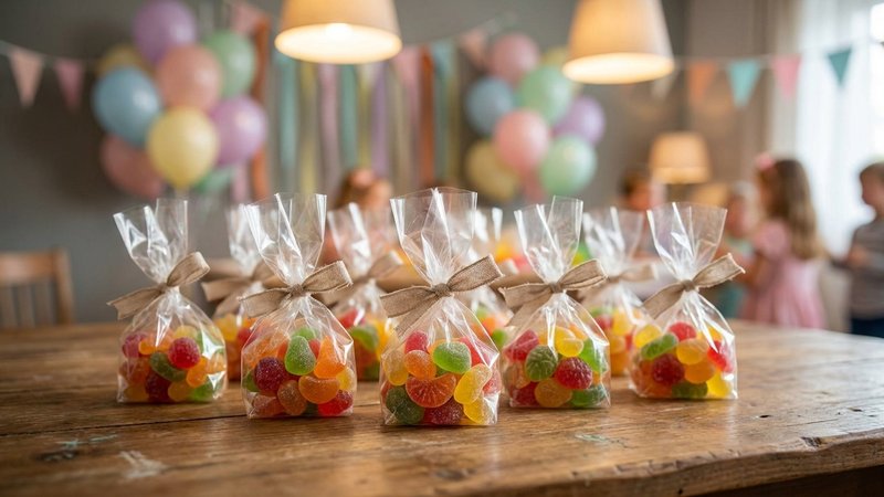 bolsitas de gomitas caseras para una fiesta infantil